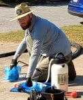 James Murray working on a concrete leveling project
