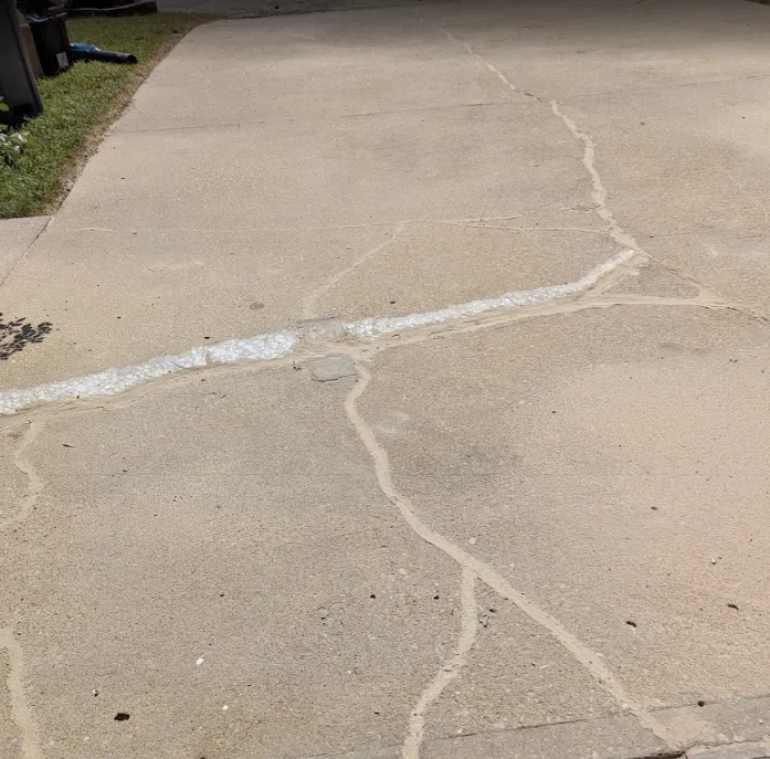 Garage entrance after the raised concrete edge was beveled