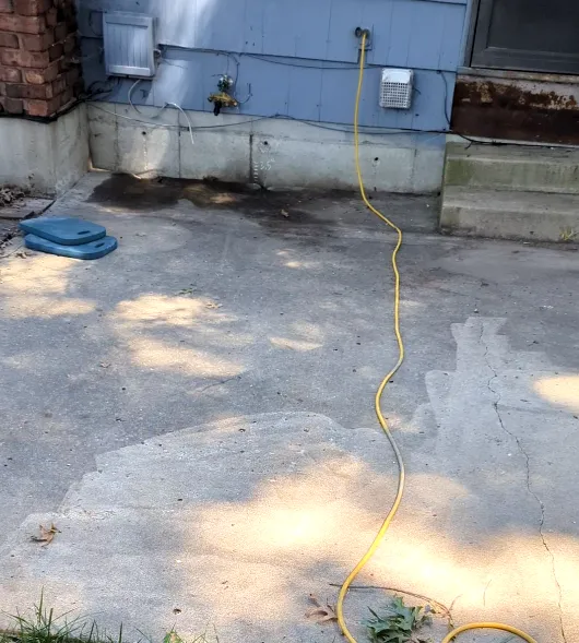 The Shady Oak Patio before concrete leveling