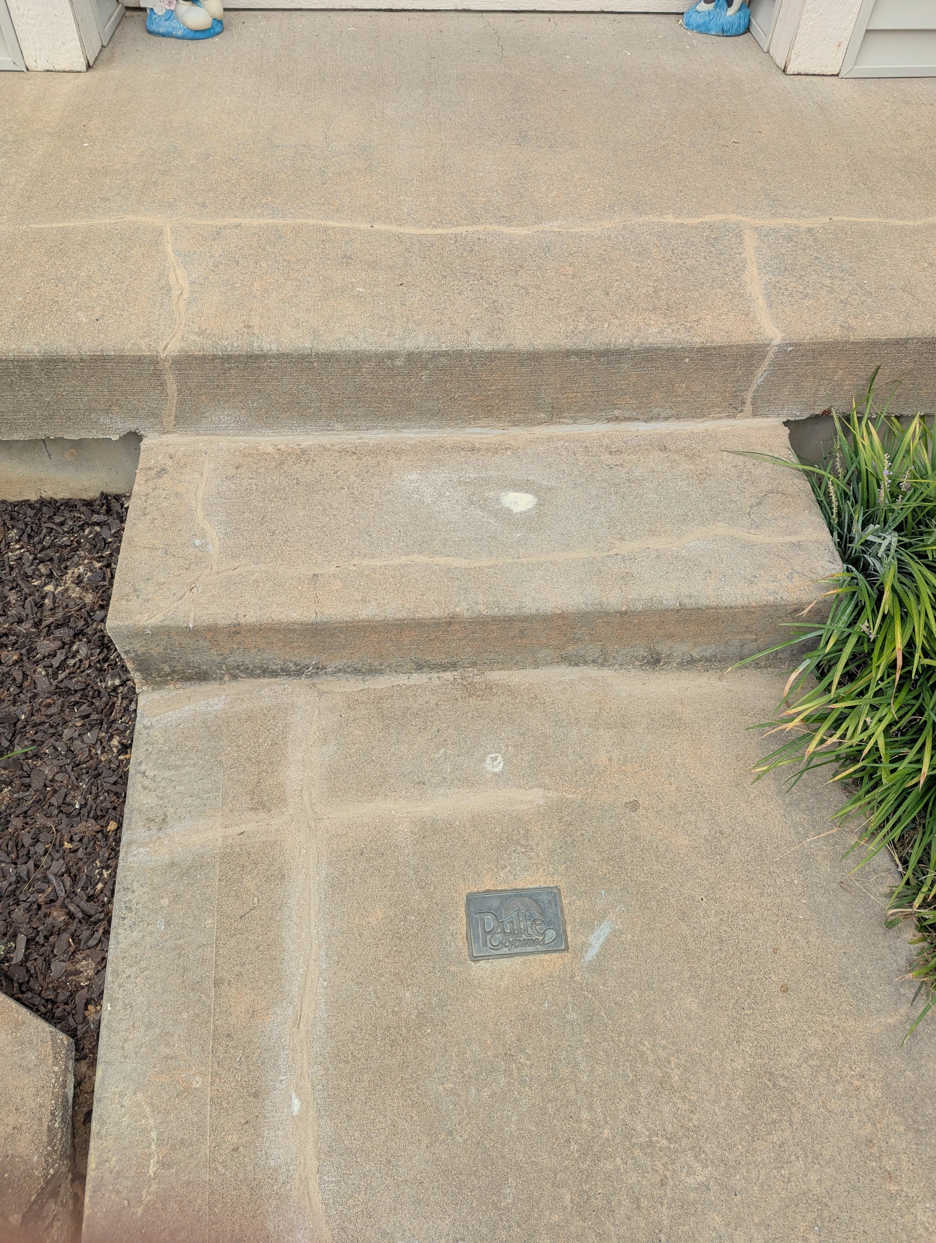 Front porch step after leveling